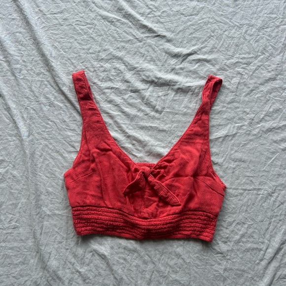 Abercrombie &‎ Fitch Cropped Tie front micro tank smock back S - Picture 1 of 5